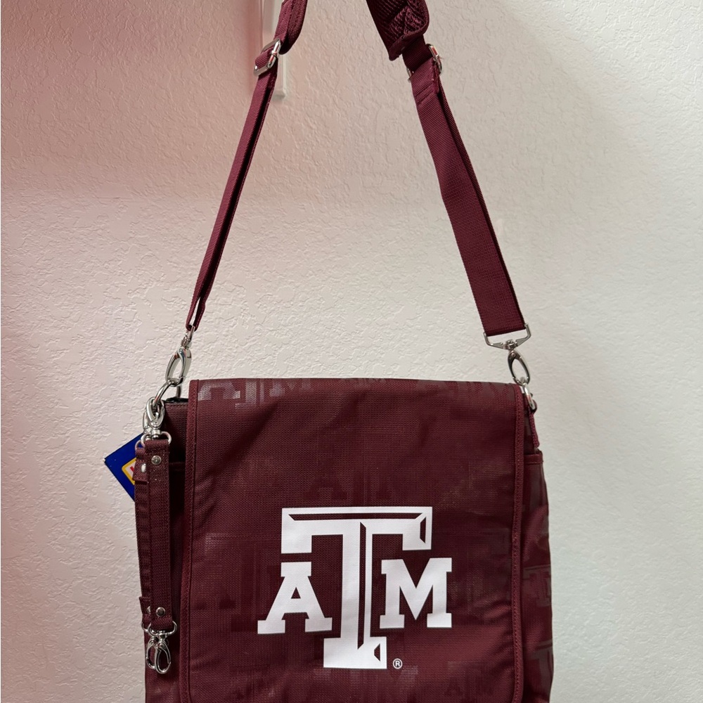 Lil fan Texas A&M Messenger Diaper Bag with Adjustable Straps